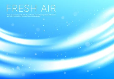 Fresh air flow, icy wind stream motion background Stock Illustration