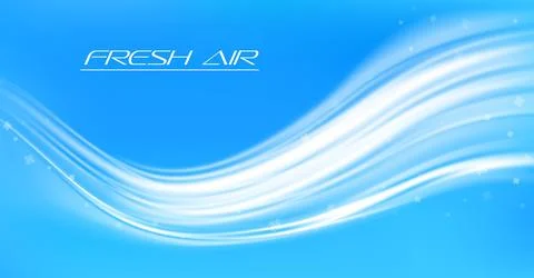 Fresh air flow or cold wind wave with snowflakes Stock Illustration