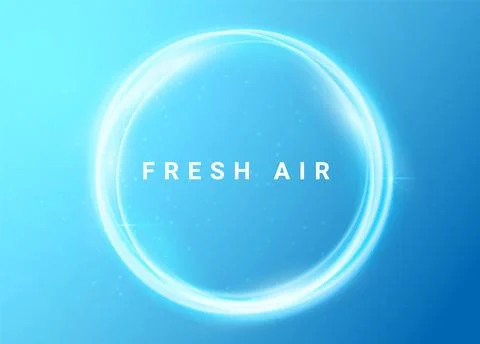 Fresh air round circle wind movement vector wave. Spa fresh air round twirl Stock Illustration