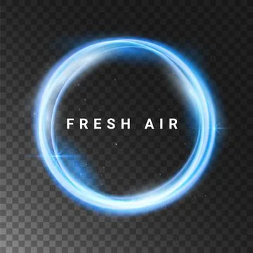 Fresh air round circle wind movement vector wave isolated. Spa fresh air round Stock Illustration