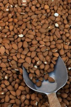 Fresh almonds background Stock Photos