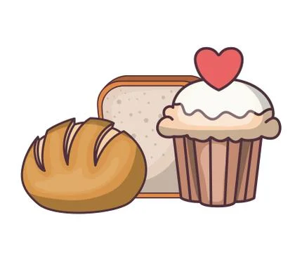 Fresh and delicious bakery bread Illustrazione stock