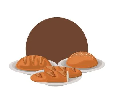 Fresh and delicious bakery bread Illustrazione stock