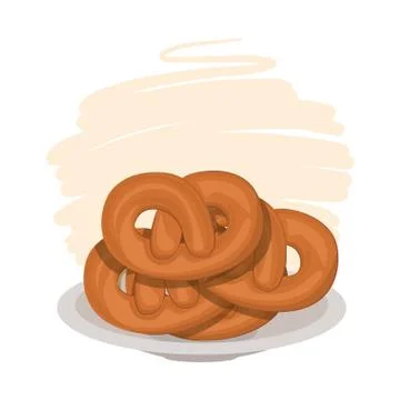 Fresh and delicious bread pretzel Illustrazione stock
