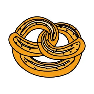 Fresh and delicious bread pretzel in white background Illustrazione stock