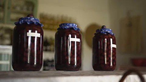 Fresh and delicious cherry jam, stock video Stock Footage 88228188