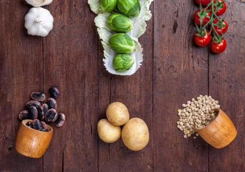 Fresh and healthy organic vegetables and food ingredients Foto stock