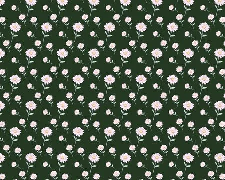 A Fresh and Lovely Pattern on a Green Background Stock Illustration