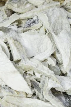 Fresh and salted cod grocers, fish Stock Photos