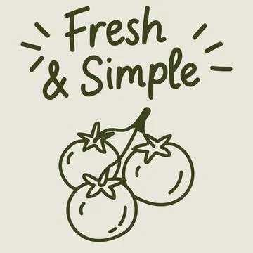 Fresh and Simple Tomato Illustration Stock Illustration