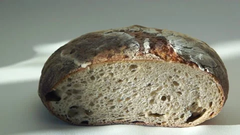 Fresh and soft wheat flour loaf Stock Footage 237374831