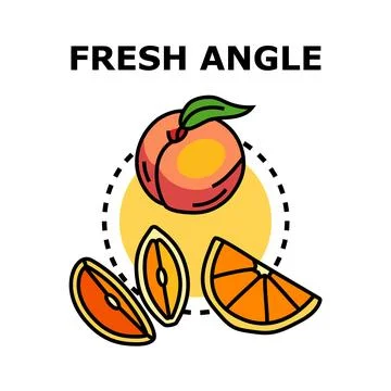 Fresh angle concept with fruit line icon Stock Illustration