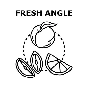 Fresh angle concept with fruit line icon Stock Illustration