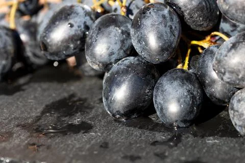 Fresh appetizing ripe red grapes in a detailed macro shot showing skin text.. Stock Photos