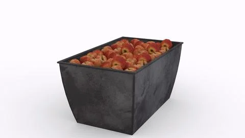 Fresh apple in container with white background Stock Photos