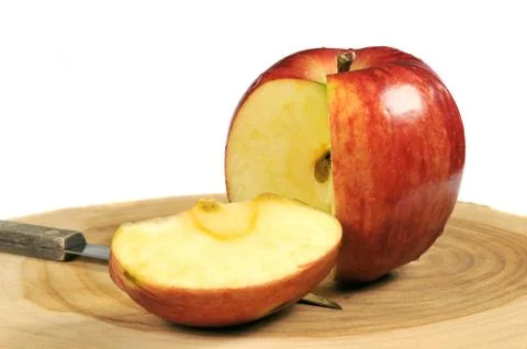 Fresh apple on a cutting board Stock Photos
