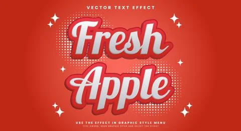 Fresh Apple editable Text Effect Template Stock Illustration