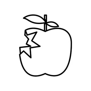 Fresh apple fruit with bite Stock Illustration