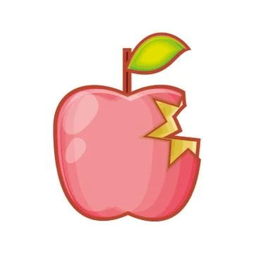 Fresh apple fruit with bite Stock Illustration