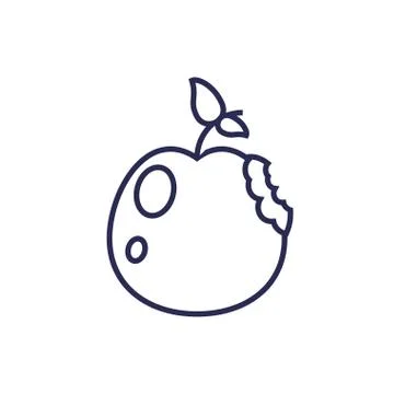Fresh apple fruit with bite Stock Illustration