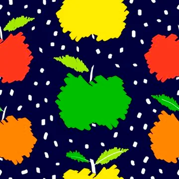 Fresh apple fruit seamless pattern, abstract repeated background. Fruits desi Stock Illustration