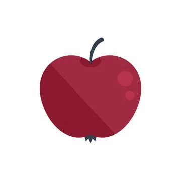 Fresh apple icon flat vector. Diet food Illustrazione stock