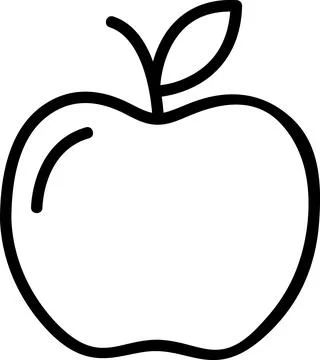 Fresh apple icon for school snack symbol Stock Illustration