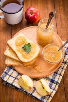 Fresh apple jam Stock Photos