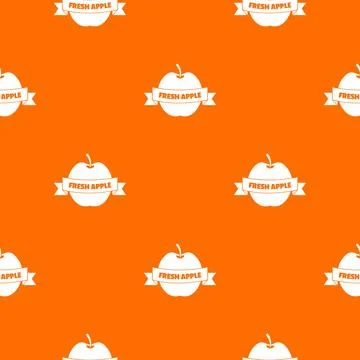 Fresh apple pattern orange Stock Illustration