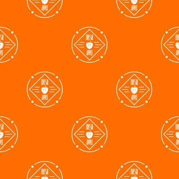 Fresh apple pattern orange 스톡 일러스트