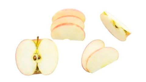Fresh apple slice in different size Stock Photos
