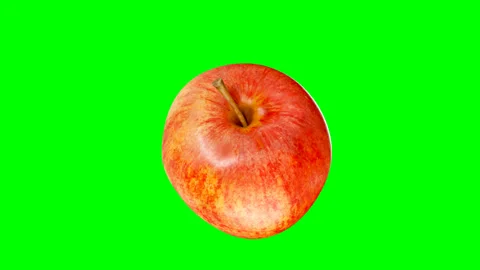 Fresh Apple Spinning on greenscreen background. Vídeo Stock 221157810