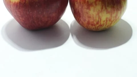 Fresh Apple on white background Stock Footage 138928180