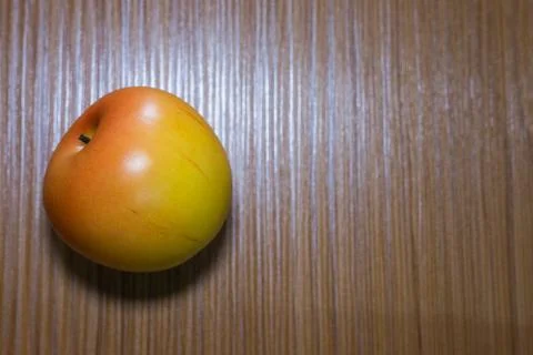 The fresh apple on wood table image Stock Photos