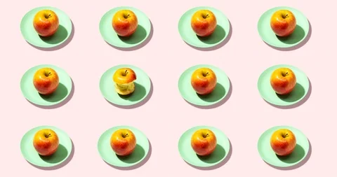 Fresh apples colorful pattern Video stock 114971533