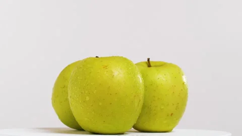Fresh Apples in a studio shot Stock Footage 240846629
