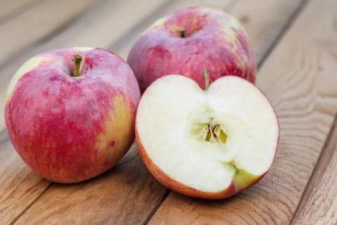 Fresh apples on the table Stock Photos