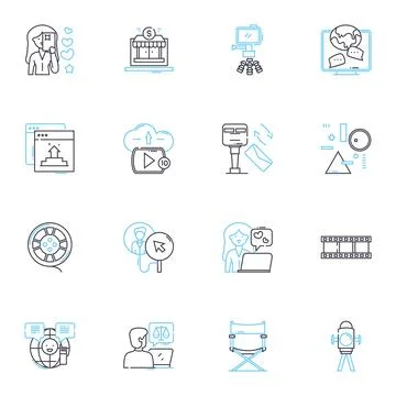 Fresh approaches linear icons set. Innovative, Creative, Novel, Inventive Stock Illustration
