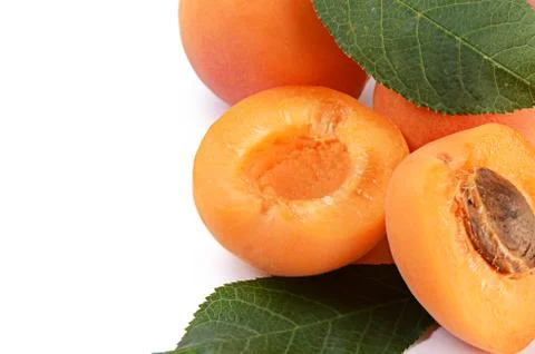 Fresh apricot with a leaf Stock Photos