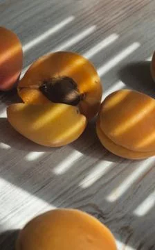 Fresh apricots on a table Stock Photos