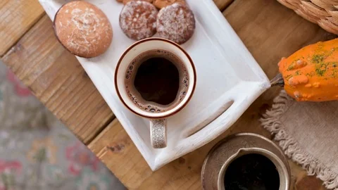 Fresh aromatic coffee Video stock 118216565