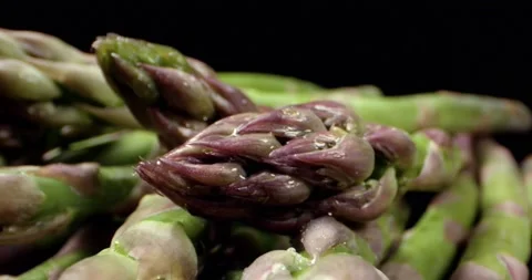 Fresh Asparagus green long vegetable super macro close up Stock Footage 130410071