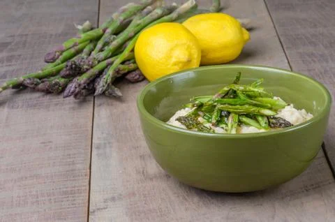 Fresh asparagus risotto with lemons Stock-Fotos