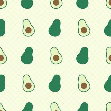 Fresh avocado fruit seamless pattern Stock Illustration