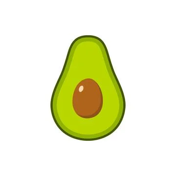Fresh avocado fruit vector color icon. EPS 10. Tropical fruits illustration Stock-Illustration