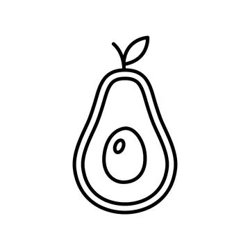 Fresh avocado fruit vector icon outline. EPS 10. Tropical fruits illustration Stock-Illustration