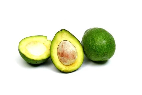 Fresh avocado fruit on white background Stock Photos