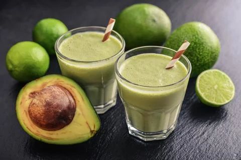 Fresh avocado smoothie 写真素材