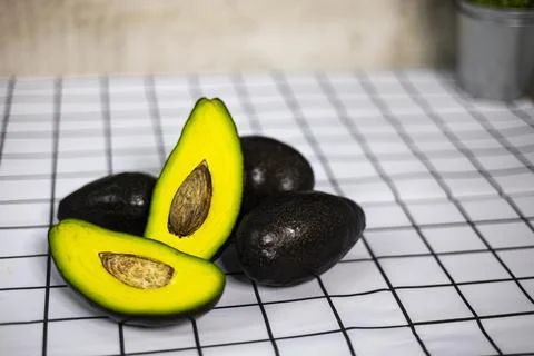 Fresh Avocado On The Table Stock Photos