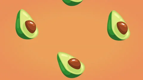 Fresh avocado vegetables pattern animation Stock Footage 233981108